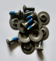 Snowboard Binding Mounting Hardware Set of 8 Screws & Washers M6 x 14 Gray