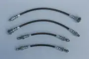BRAIDED BRAKE HOSE SET FITS ALL CLASSIC MINI'S INC. GT,COOPER S,DELUXE, 850 ETC