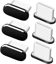 SHOWERORO 6Pcs Type C Dust Plug USB C Charging Port Protector Compatible with All Type C Devices Prevents Dirt Humidity Pocket Fluff Easy Installation Disassembly