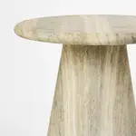 [OneWorld Collection] Parisi Round Side Table Grey Travertine Look - Outdoor