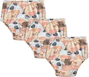 Caihoyu Little Girls Potty Training Must Haves Pants Absorb Water Boxer Briefs Shorts Underwear for 4T Cows Seamless Hand Drawn Watercolor