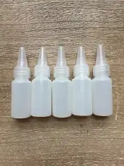 Plastic Dropper Bottles Precise Tipped w/White Cap 10ml 5 Pack