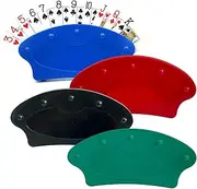 SEETOOOGAMES 4PCS Mixed Colors Playing Card Holder for Kids Seniors, Hands Free Cards Holders for Canasta, Poker Parties, Family Card Game Nights