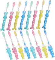 WOFASHPURET 32pcs Cute Cartoon Toothbrush with Soft Bristles Engaging Design for Suction Cup Base for Promotes Healthy Teeth Brushing Habits