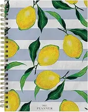 TF PUBLISHING 2025 Lemons of Capri Medium Weekly Monthly Planner - Habit & Task Trackers - 12 Month Calendar Planner Monthly and Weekly with Organizer Stickers - 6.5in x 8in