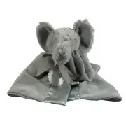 Mud Pie Gray Elephant Satin Blanket Plush 13" Stuffed Toy Lovey