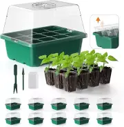 Seed Starter Tray, 10PCS Seed Starter Kit, Seedling Starter Trays with Heightene