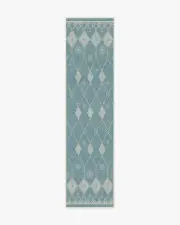 75' x 305' | Machine Washable Runner Rug | Kid & Pet Friendly | Indoor Rug | Lumia Pale Blue Rug | Ruggable