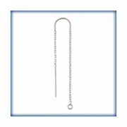 10pr- Silver Threader Earring Findings, Sterling Silver .925 U shaped with cable