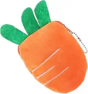 [Minkissy] Carrot Coin Purse for Women Cute Zippered Lipstick Keys Wallet Compact Design for Travel Shopping Present for Friends Family Special Occasions