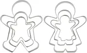 Funny Gingerbread Man Cookie Cutters, Boy and Girl Cookie Cutter Set Molds, 6 Piece