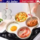 4Hole Fried Egg Pancake Burger Frying Pan Non-Stick Breakfast Egg Maker Cook AU