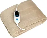 Pekatherm Thermal Blanket | Size 170 x 130 cm | 160 W Power and 9 Temperature Levels | Polyester Electric Blanket | Hand and Machine Washable | Brown O120DF