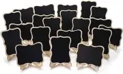 24PCS Wood Mini Chalkboard Sign with Easel Stand Food Labels for Party Buffet...