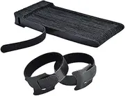 HMROPE 60PCS Fastening Cable Ties Reusable, Premium 6-Inch Adjustable Cord Ties, Microfiber Cloth Cable Management Straps Hook Loop Cord Organizer Wire Ties Reusable Zip Ties Cable Tie (Black Colors)