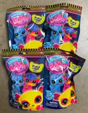 4x LITTLEST PET SHOP BLACKLIGHT SERIES 1 VINTAGE BLIND BAG HASBRO SEALED