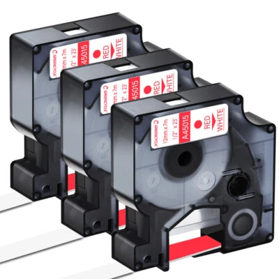Compatible Label Maker Tape 45015 S0720550 1/2" for Dymo D1 LabelManager 3 Packs