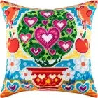 DIY Needlepoint/Tapestry Pillow Kit "Tree of Love" 16x16 in / 40x40 cm