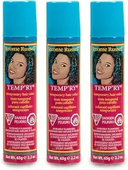 Jerome Russell Temp'ry Spray-on Blue-Black Hair Color, 2.2oz x 3 pack