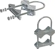 Aimeboost 2 PCS Stainless Steel Antenna Mount Clamp U-Bolt Mounting Hardware Antenna Mast Clamp V Jaw Bracket Accessories for TV CB Ham Outside Home Antenna Double Pipe-Mounting