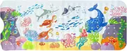 Baby Bath Mat with Suction Cup Drain Holes Cute Cartoon Kids Bathtub Mat Anti Slip Toddler Shower Mat Machine Washable Bath Tub Shower Mat Reusable Baby Bathtub Mat for Bathroom Children 40x16in (B)