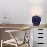 Diaz Table Lamp Light Blue Ceramic / White Fabric - DIAZ TL-BLWH