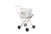 Laundry Trolley Cart Aluminium Washing Folding Clothes Basket