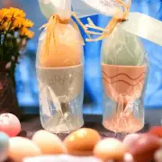 Egg Candles In Egg Cup Holders Set of 2 Easter Holiday Decor Buffet