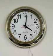 New Gorgeous Gold Framed 7.5" Diameter Wall Clock w/ White Dial-Quartz Movement