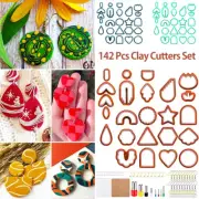 142Pcs Clay Cutters Set Polymer Clay Cutters Set with 24 Shapes Plastic grlSj