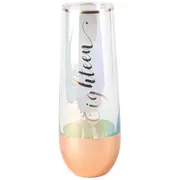 18th Birthday Rose Gold Ombre Stemless Champagne Glass