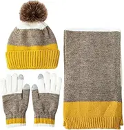 [PFLife] Kids Hat Scarf Gloves Set, With GIFT BOX, Winter Gift Set for Girls and Boys, Warm Thermal Knit Beanie Cap, Soft Fleece Lining, Children's Winter Set