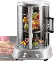 Commercial Vertical Shawarma Barbecue Grill, 31L Vertical Smokeless Countertop Rotating Oven, Self-Rotating Stainless Steel BBQ Roaster Skewer Machine, for Home,Kitchen