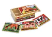 Melissa & Doug Wooden Jigsaw Puzzle 4 x 12 Pieces In A Box - Farm Animals