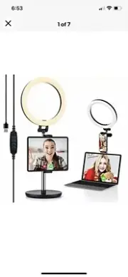 LED Ring Light 10.2" with Tripod Stand & Phone Holder for Live Streaming & Yo...