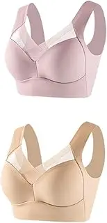 [ZRBDHGF] Spaghetti Straps Bras For Women Full Support Wireless, Wireless Front Closure Button Bra Button Down Minimizer Bra