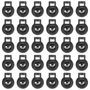 50pcs Cord Lock Single Hole Spring Toggle Stopper for Drawstring, Black