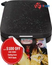 HP Sprocket SP200B Bluetooth Mobile Photo Printer P/N:1AS86A/HPISPB (BLACK Noir)