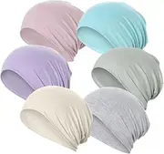 [JarseHera] 6PCS Cotton Slouchy Beanie Soft Sleep Caps Chemo Headwear Skull Cap Hats