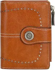 [Movefad] Women Leather Wallet Crossbody Bag Shoulder Bag Double Zipper Mobile Phone Purse Bag with Shoulder Strap, 668-brown, Casual