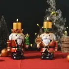 Anti Slip Christmas Candle Stand Nutcracker Candle Holders Home Xmas Decor