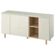 LEDAMOT cabinet, light grey-beige, 150x42x75 cm
