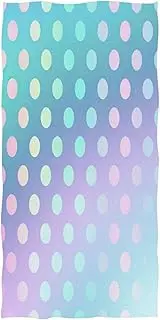 RPLIFE Green Pink Gradient Polka Dot Beach Towel, Microfiber Sand Free Beach Towel-Quick Dry for Men Women