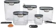 Progressive ProKeeper+ 9 Piece Clear Baker Food Storage Container Set with, Grey