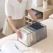 US (Grey 7 Grid For Pants)Clothes Compartment Storage Box Wardrobe Foldable Clot