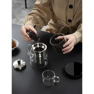 尚明玻璃茶壺耐高溫泡茶壺不銹鋼過濾茶具加厚耐熱玻璃花茶壺單壺