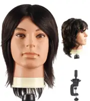 Male Mannequin Head With 100% Human Hair Cosmetology Manikin Head For