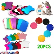 20x Pet ID Name Tag Personalised Dog Puppy Kitten Cat Collar Engraved Blank Tags