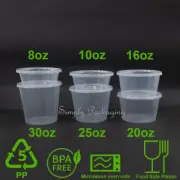 Premium Round Plastic Food Containers Takeaway Plastic storage tubs Reusable