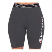 CHAMPION Women's Script Logo Bike Shorts - Granite Heather